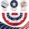 American Pleated Fan Flag, American Flag Bunting for Outdoor, US Patriotic Half Fan Banner for 4th of July Memorial Day Independence Day Outdoor Indoor Decorations